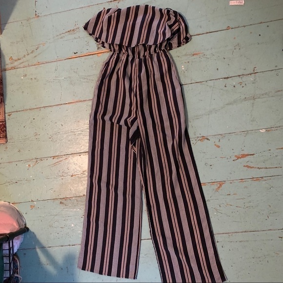 Emory Park Strapless Striped Ruffle Jumpsuit - Picture 4 of 4